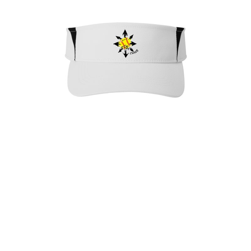Sport-Tek® Dry Zone® Colorblock Visor, Color: White / Black