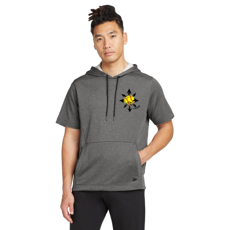 New Era - Unisex Performance Terry Short Sleeve Hoodie, Color: Graphite Heather