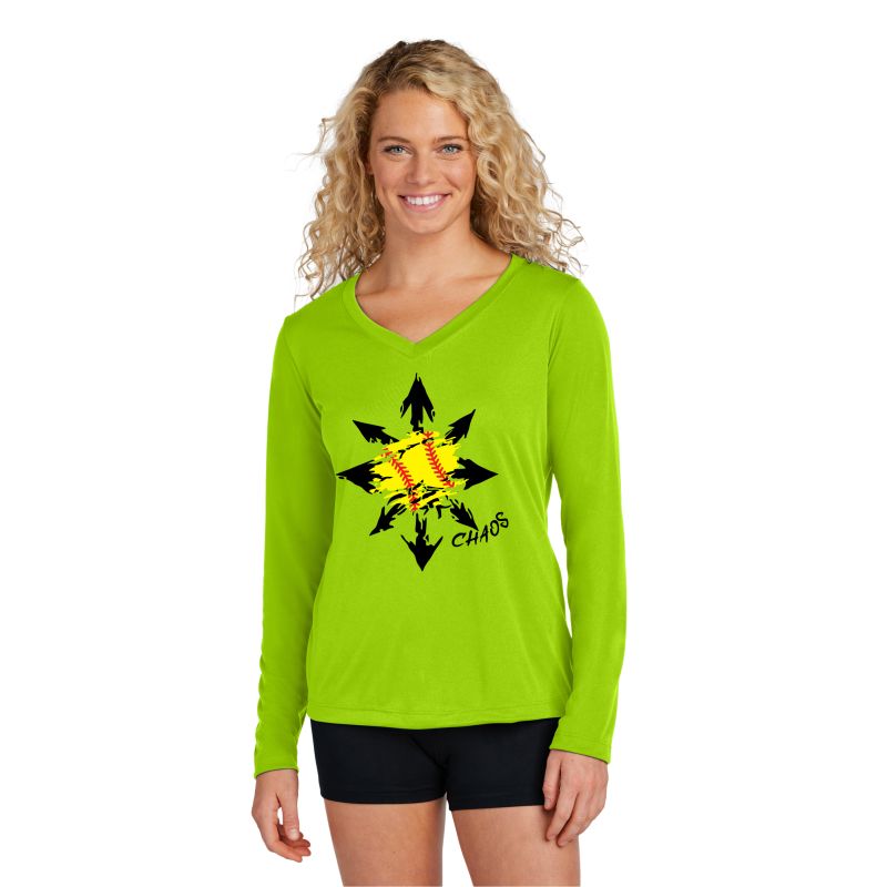 Ladies Long Sleeve Competitor V-Neck Tee