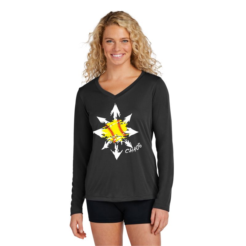 Ladies Long Sleeve Competitor V-Neck Tee