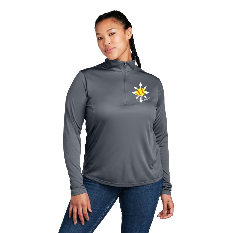 Ladies Competitor 1/4-Zip Pullover, Color: Grey Concrete