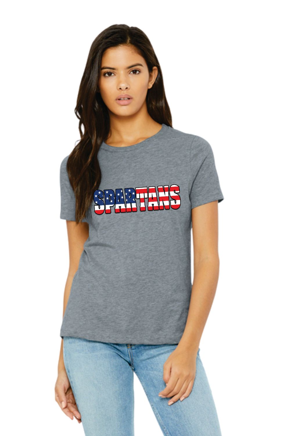 SPARTANS Patriotic LADIES Short Sleeve Tee