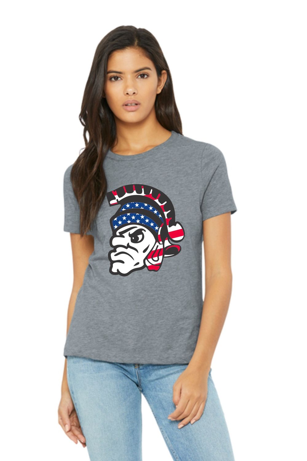 SPARTANS Patriotic LADIES Short Sleeve Tee