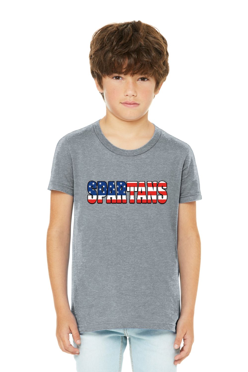 SPARTANS Patriotic YOUTH Short Sleeve Tee