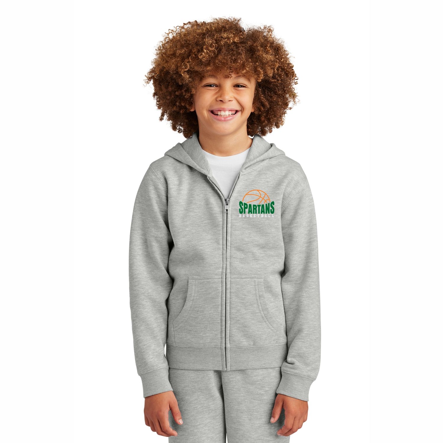 YOUTH Fleece Full-Zip Hoodie, Color: Athletic Heather