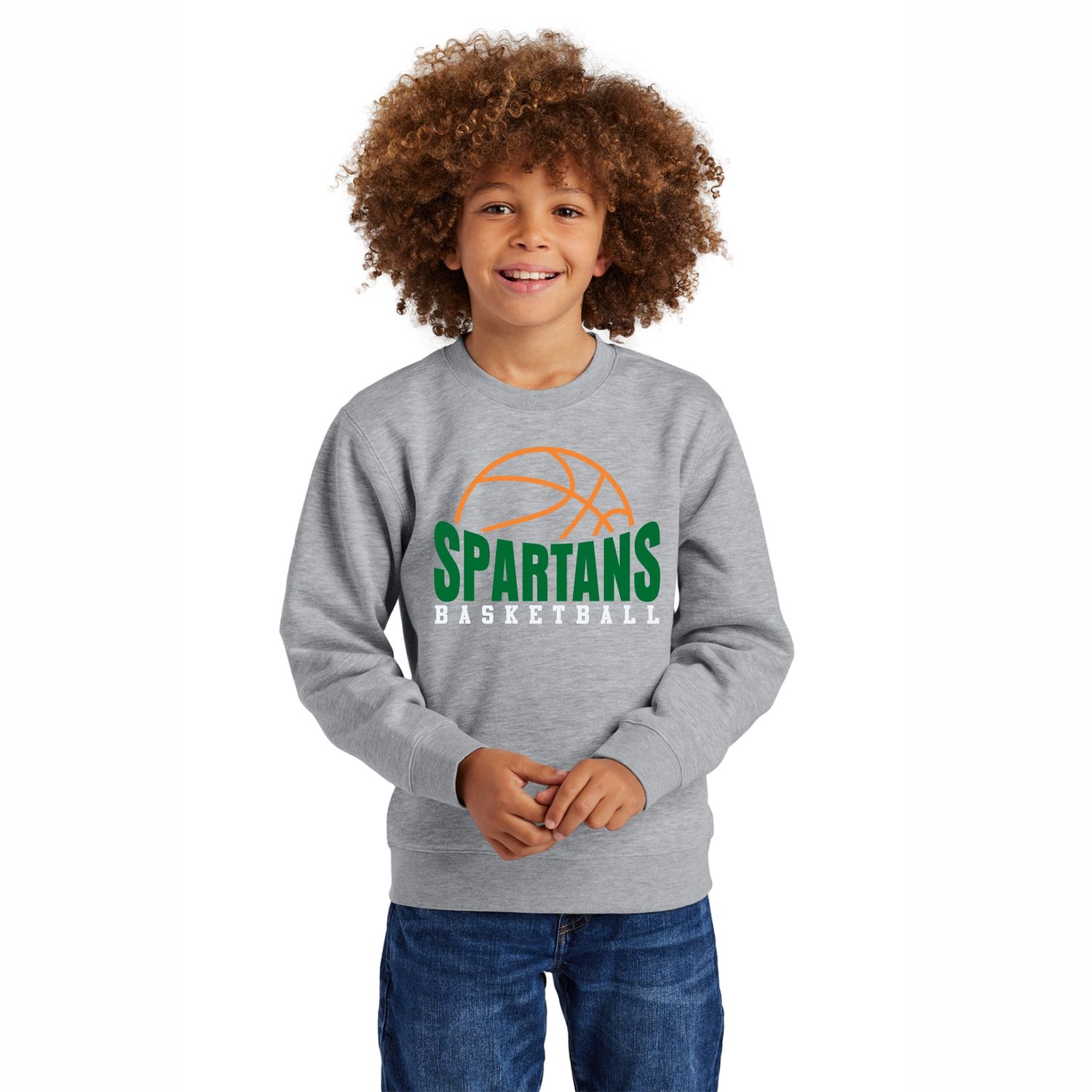 YOUTH Fleece Crewneck Sweatshirt, Color: Athletic Heather