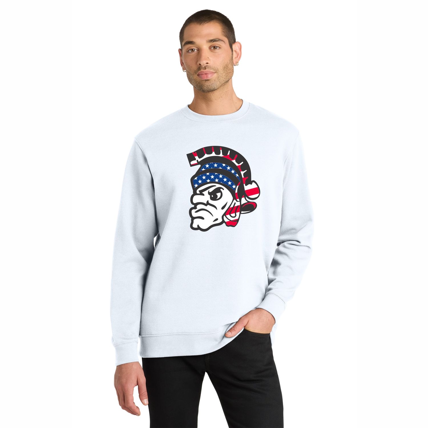 SPARTANS Patriotic Fleece Crewneck Sweatshirt