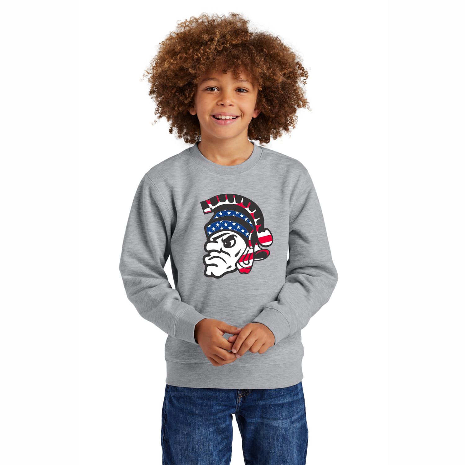 SPARTANS Patriotic YOUTH Crewneck Sweatshirt