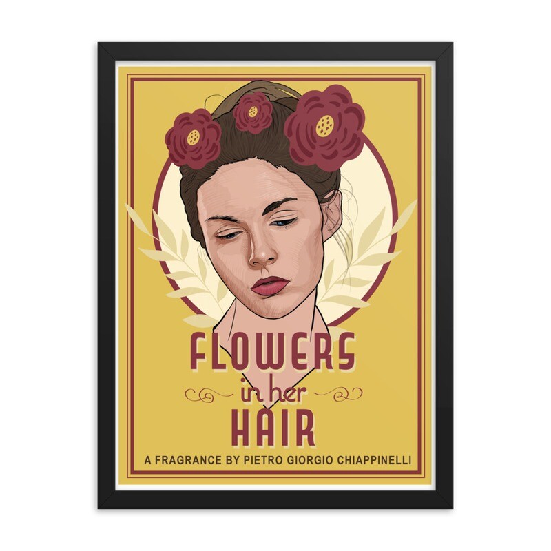 Flowers in her Hair Art Deco Vintage Framed Print (Free Shipping!)