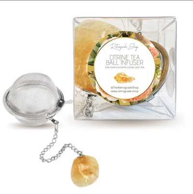 Citrine Crystal Gemstone 2- Inch Tea Ball Infuser