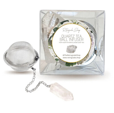 Clear Quartz Crystal Gemstone 2- Inch Tea Ball Infuser