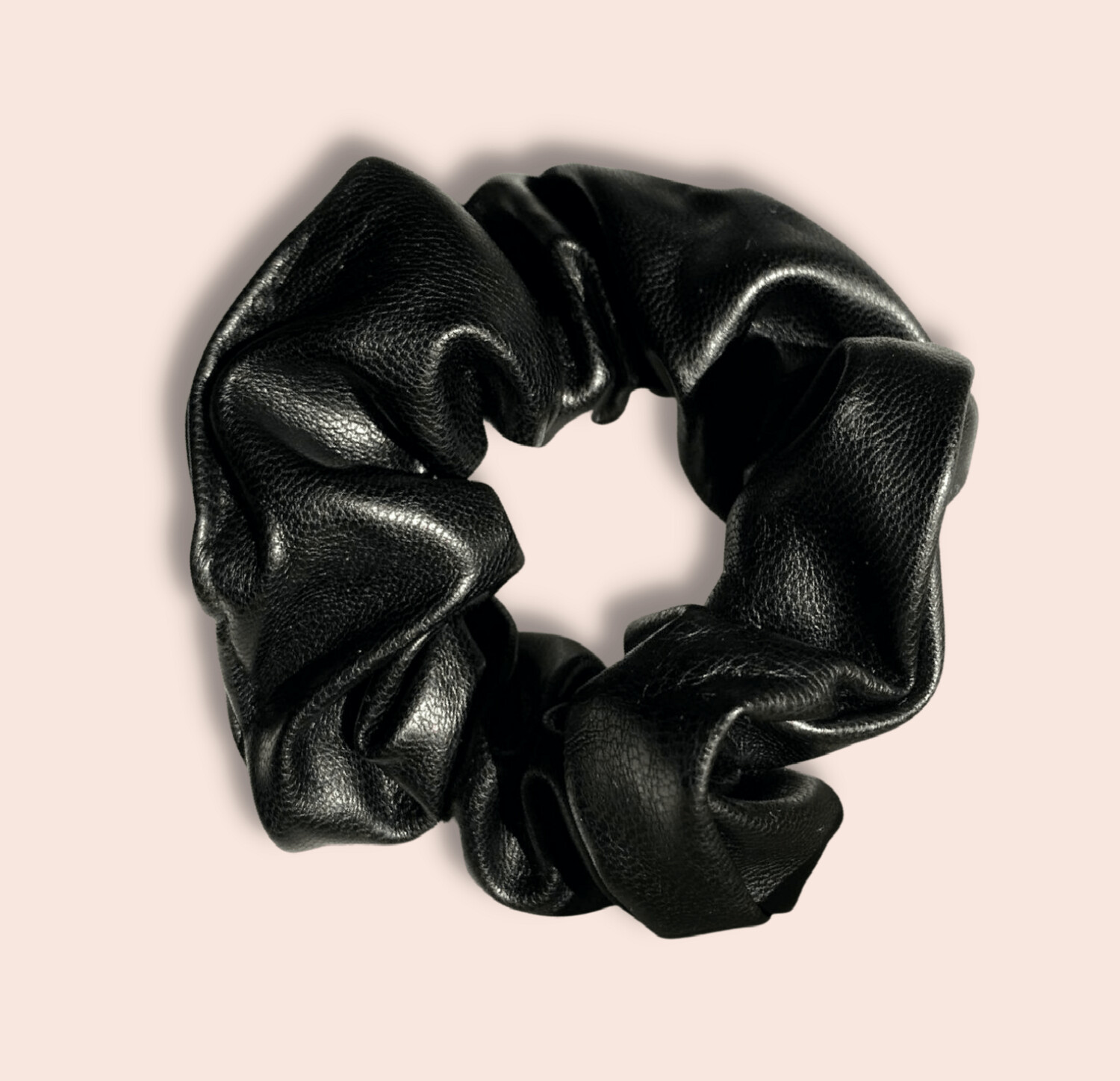 Faux Leather Scrunchie - Black