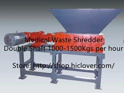 Medical Waste Shredder Double Shaft 1000-1500Kgs per hour