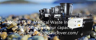 Model: TS30, Medical Waste Incinerator 30-50kgs per hour capacity