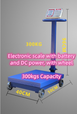 Electronic scale with battery and DC power, with wheel 300kgs capacity