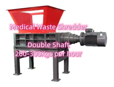 Medical Waste Shredder Double Shaft 200-300Kgs per hour