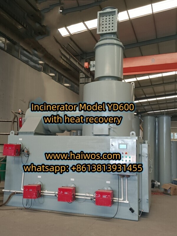 HICLOVER Incinerator Model YD600 with heat recovery 600-800kgs per hour capacity HICLOVER Incinerator Model YD600 with heat recovery 600-800kgs per hour capacity