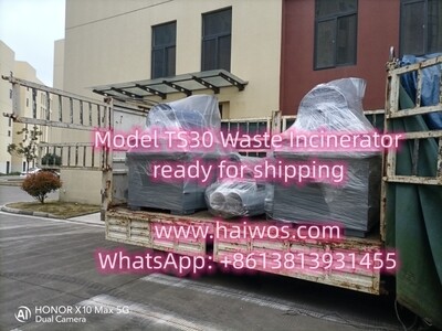 Model TS30 Waste Incinerator ready for shipping