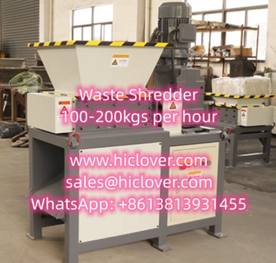 Waste Shredder Double Shaft 100-200 Kgs per hour