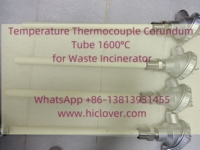 Temperature Thermocouple Corundum Tube 1600°C  for Waste Incinerator