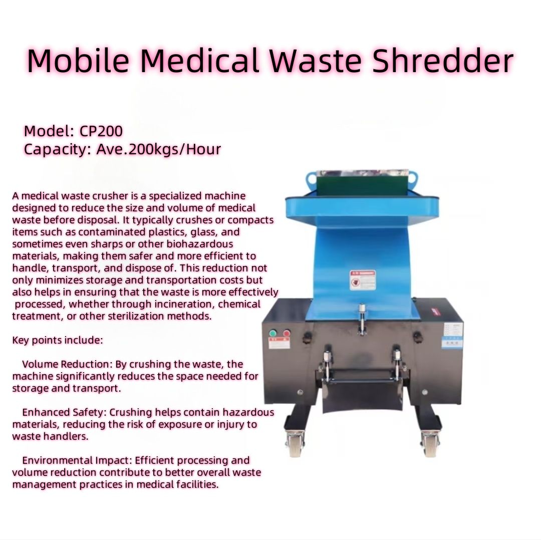 Mobile Medical Waste Shredder Capacity: Ave.200kgs/Hour