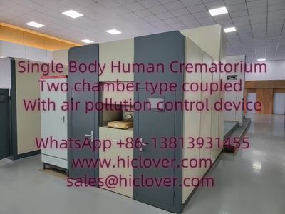 Single Body Human Crematorium Two chamber type coupled  With air pollution control device​