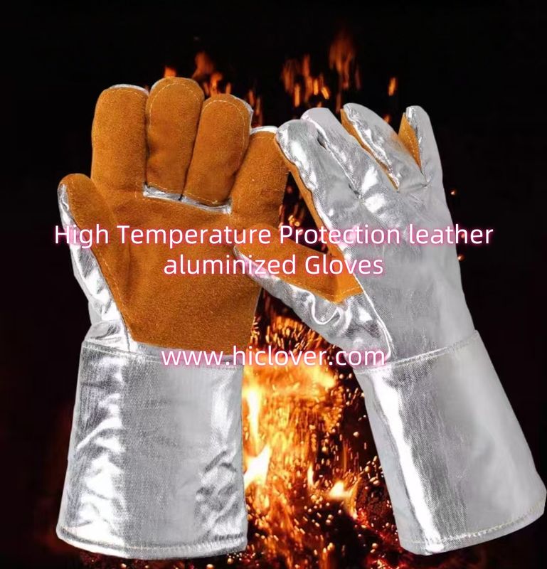 High Temperature Protection leather aluminized Gloves High Temperature Protection leather aluminized Gloves