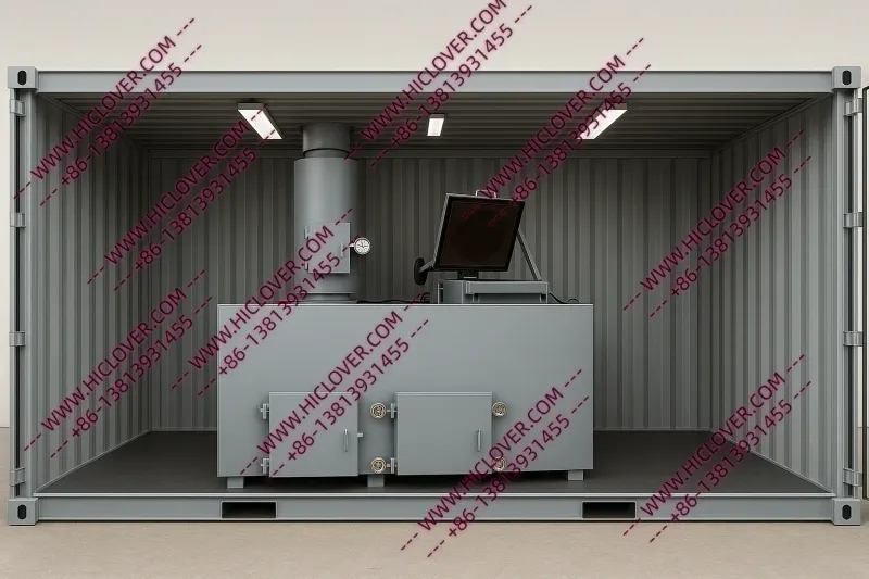 HICLOVER TS100 Containerized Top-Loading Incinerator – High-Efficiency Waste Disposal Solution