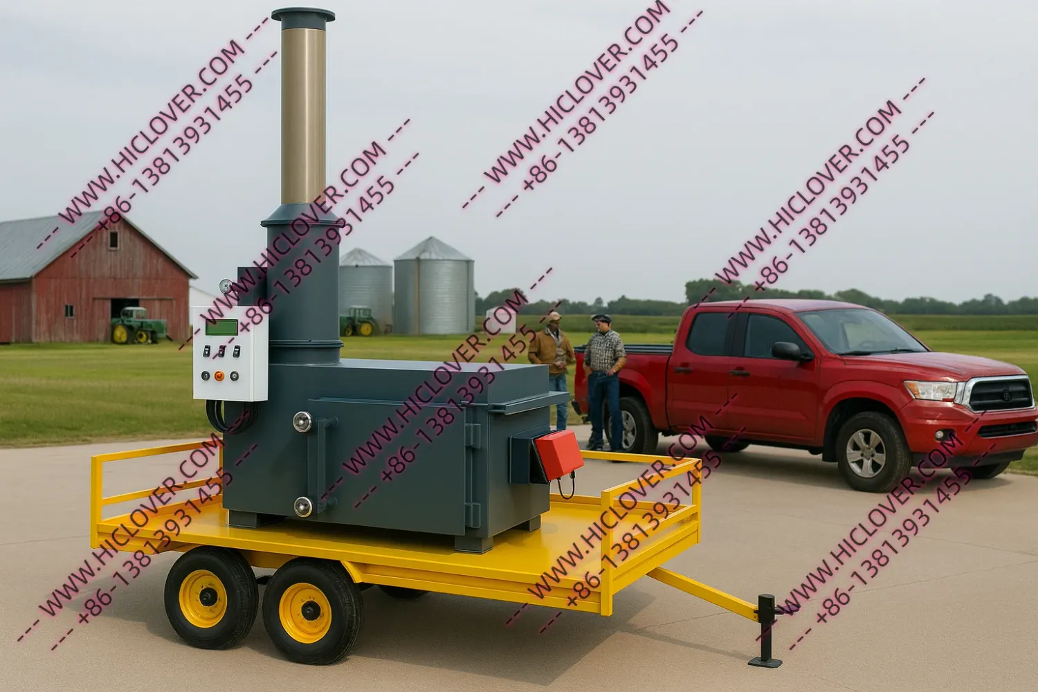 HICLOVER Mobile Incinerator Trailer Unit – Rapid-Deployment Waste Treatment for Field Operations (10–30 kg/hour)