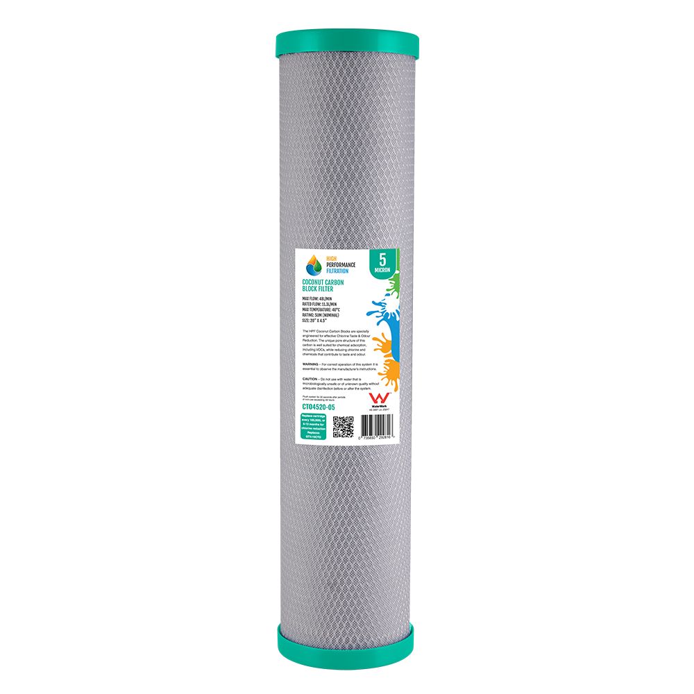 5 Micron Activated Carbon Block Filter 20" x 4.5"