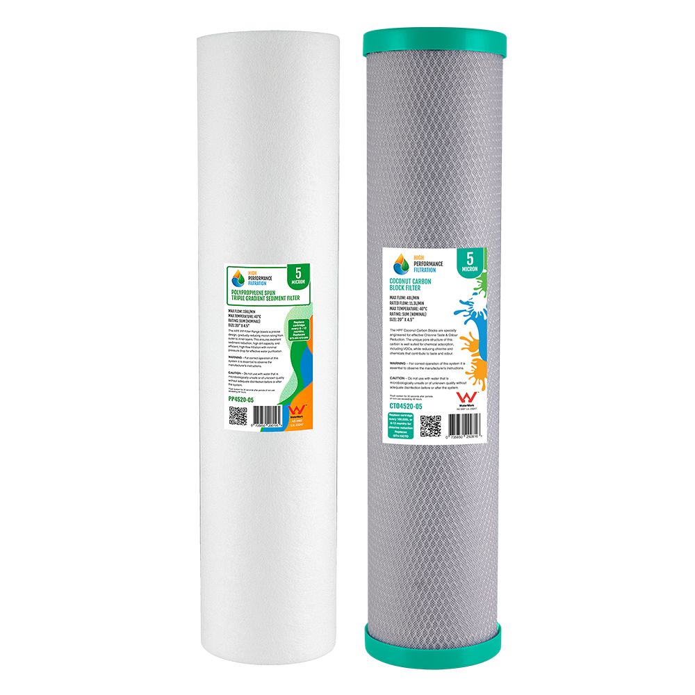 Twin Whole House 20 x 4.5 Filter Replacement Set - For Town Water