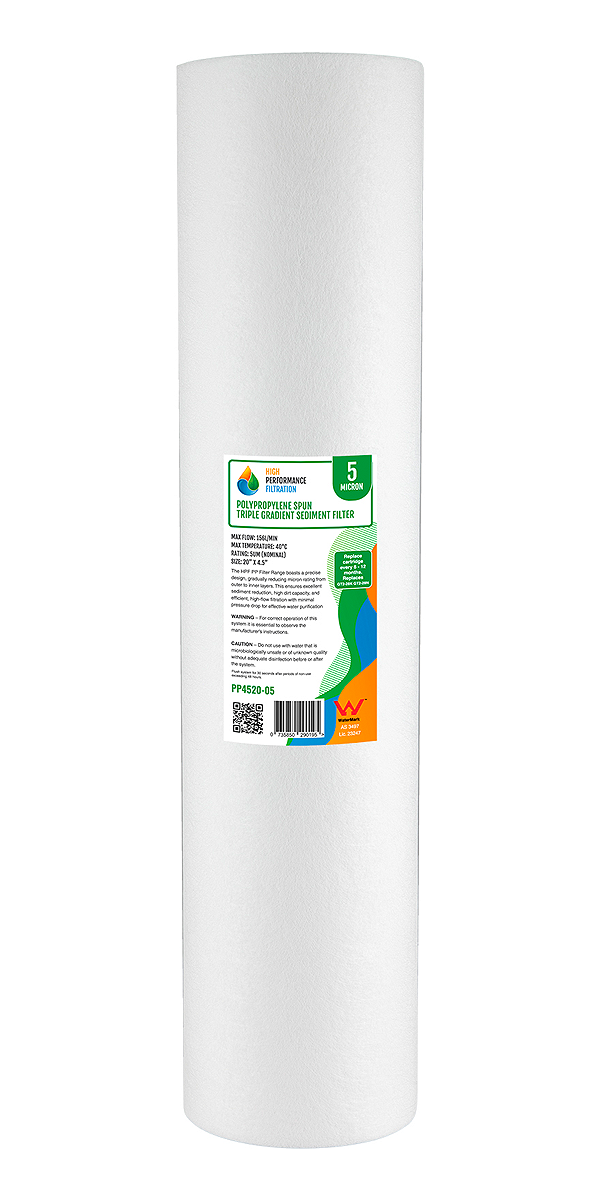 5 Micron Poly Spun Dirt Sediment Water Filter 20" x 4.5"
