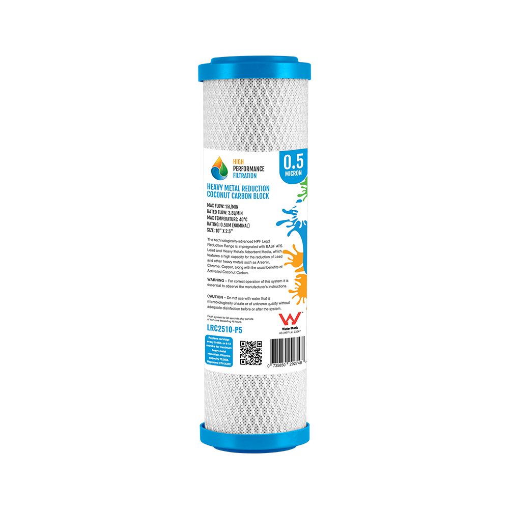 0.5 Micron Activated Carbon Lead Reduction Block Filter Cartridge 10" x 2.5"
