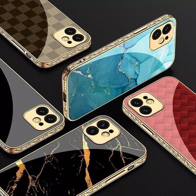IPhone Luxus Glas Floral Textur Schutzhülle Case