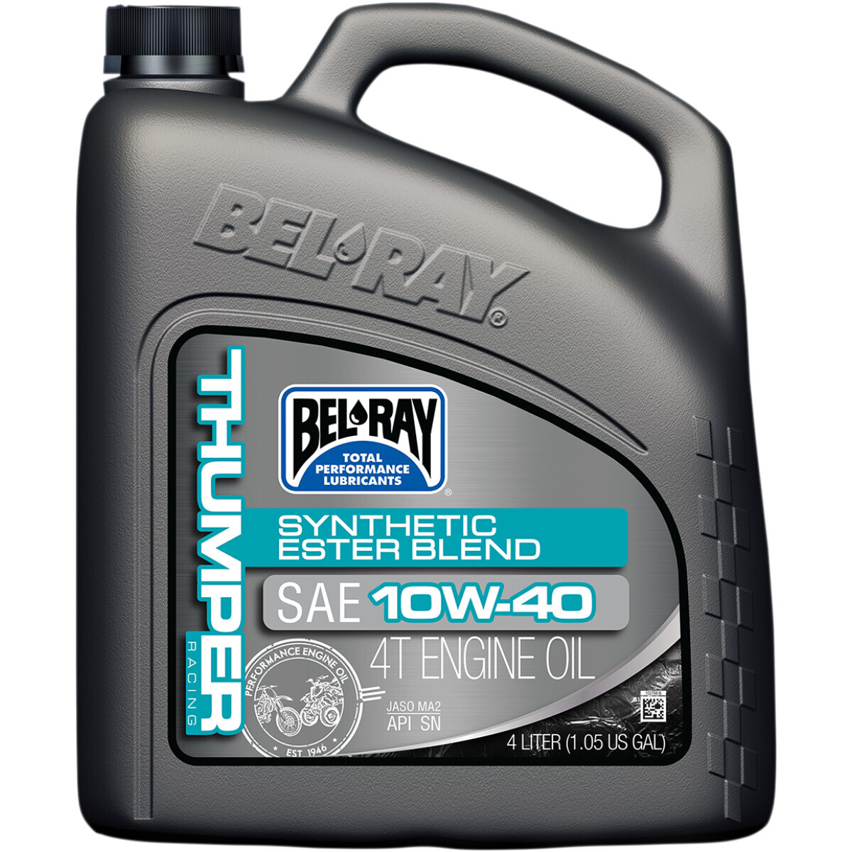 BEL-RAY
THUMPER RACING SYNTHETIC ESTER BLEND 4-STROKE ENGINE OIL 10W-40 4 LITER