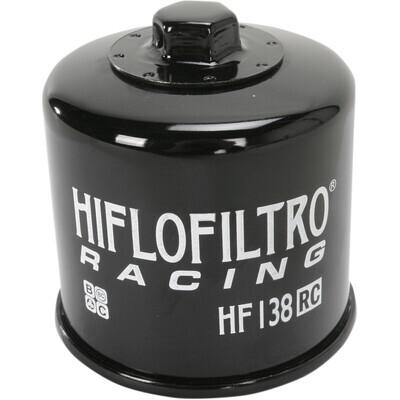 HF138RC HIFLOFILTRO
OIL FILTER SPIN-ON RACING WITH NUT PAPER GLOSSY BLACK