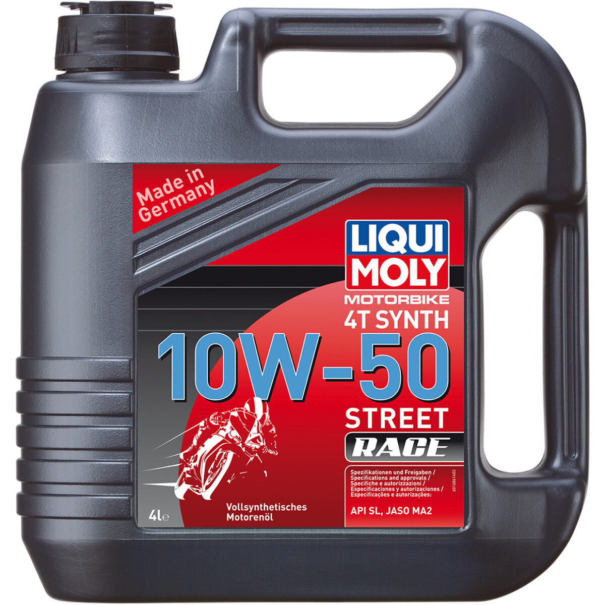 LIQUI MOLY
ENGINE OIL MOTORBIKE 4T 10W50 FULLY SYNTHETIC 4 LITER