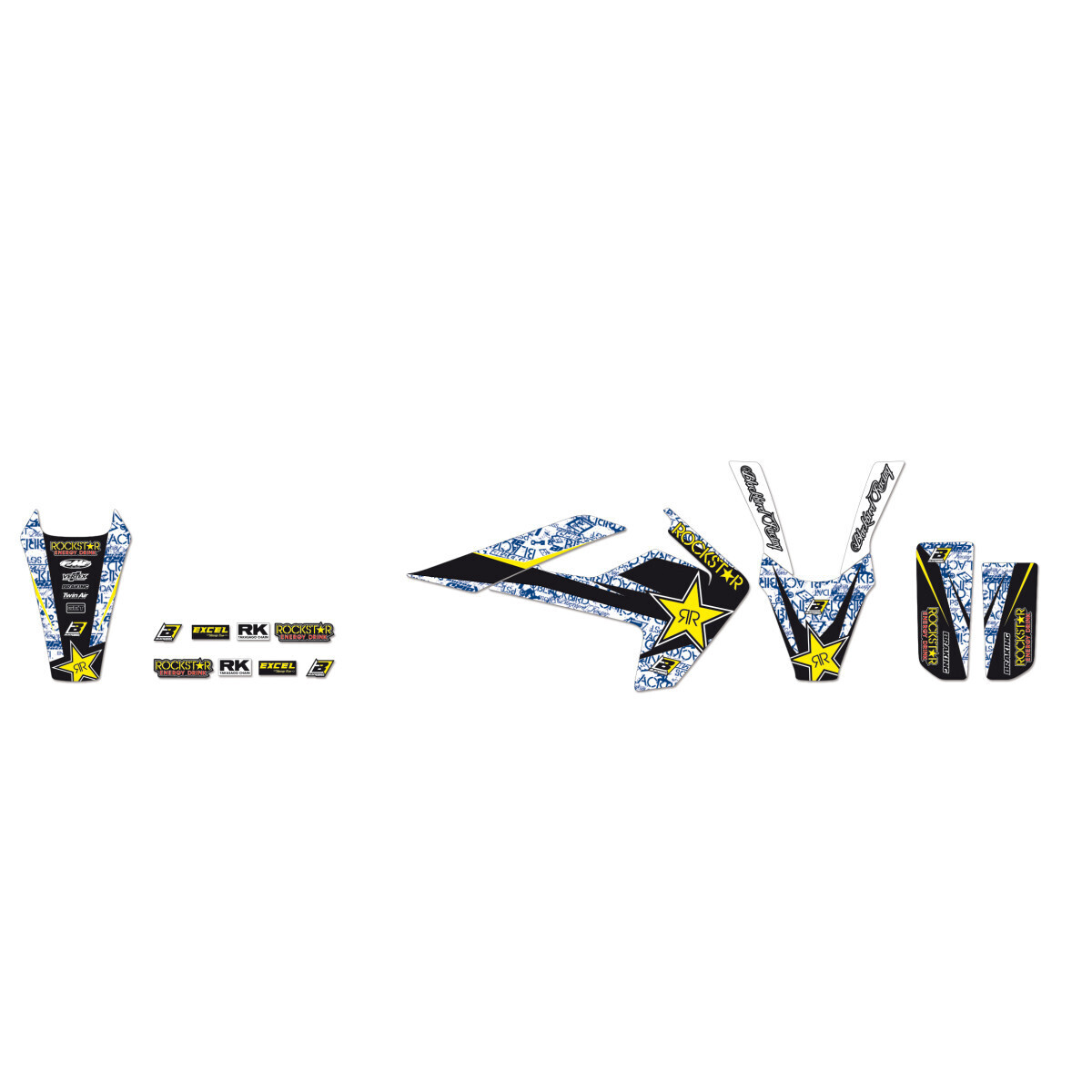 BLACKBIRD RACING
ROCKSTAR ENERGY GRAPHIC KIT BLACK/WHITE/BLUE/YELLOW HUSQVARNA FC