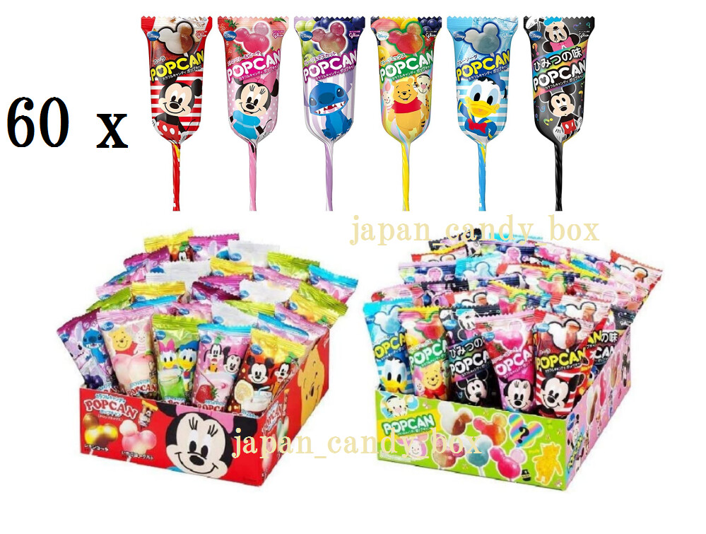 Glico Pop Can,Mix Glico Popcan 12 types 60pcs Disney Mickey candy (lollipop)bulk