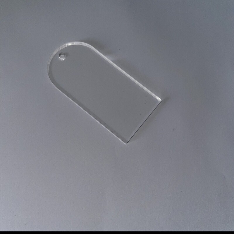 Clear Arch-Shaped Acrylic Disc - 60mm x 30mm