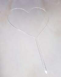 Clear Acrylic Heart Cake Topper