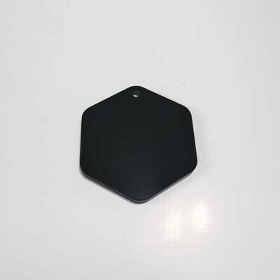Black Hexagon 50mm Acrylic Disc Corner Hole