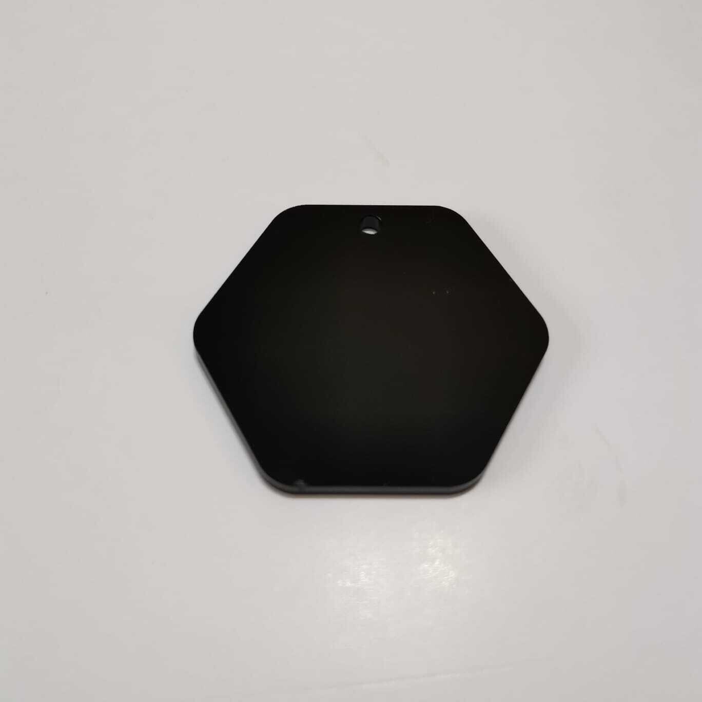 Black Hexagon Acrylic 50mm Disc Straight Hole