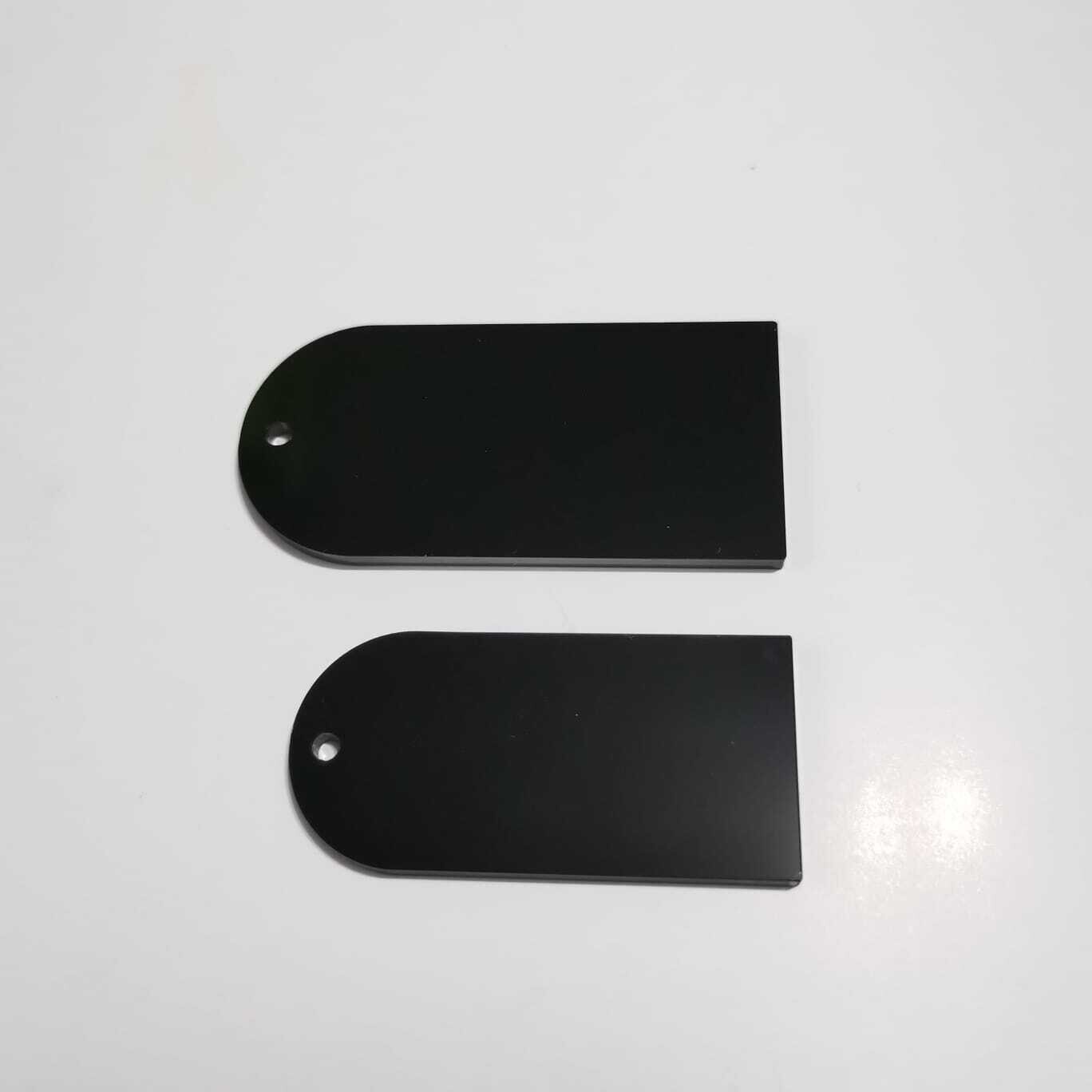 Black Acrylic Arch Key Ring - 60mm