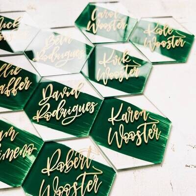 Hexagon Place-Card - Clear 70mm