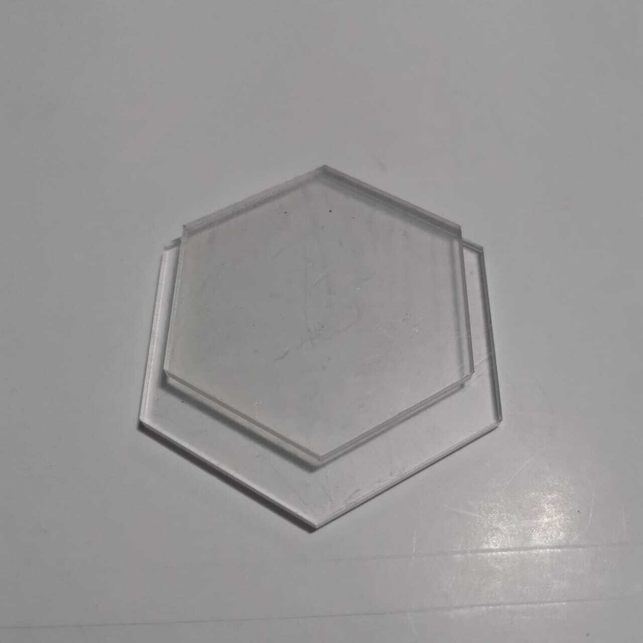 Hexagon Place-Card - Clear 70mm