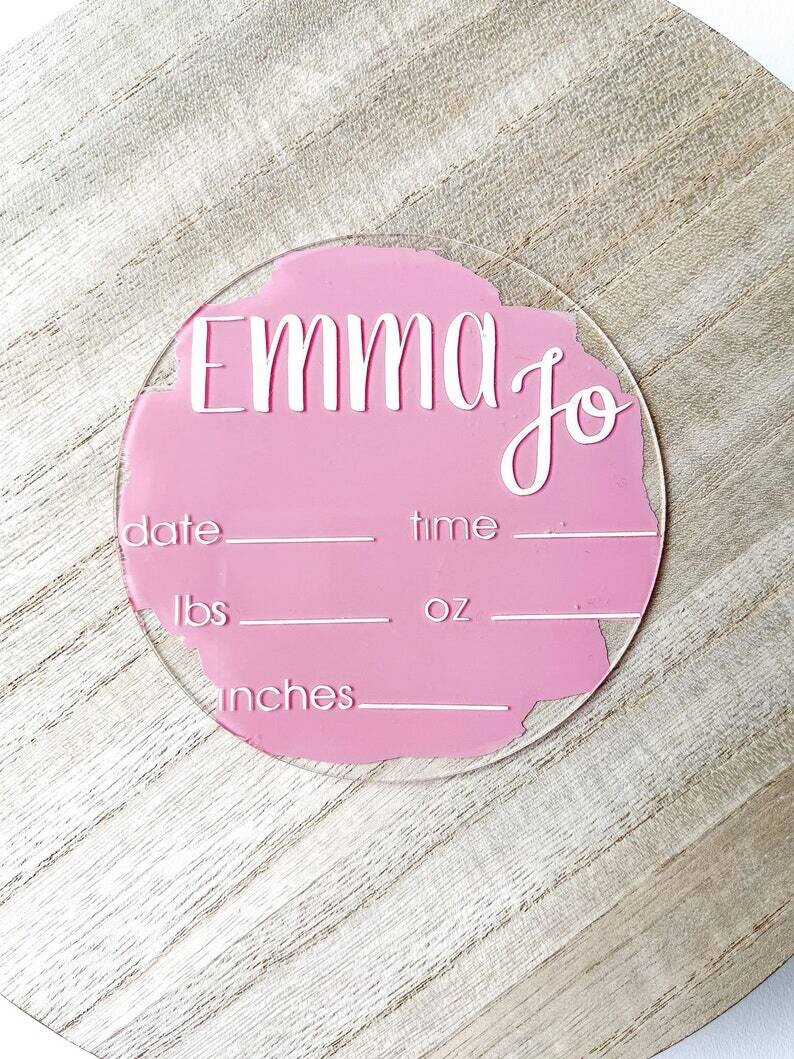 Clear Acrylic Announcement Disc - 200mm