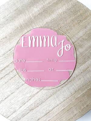 Clear Acrylic Announcement Disc - 200mm