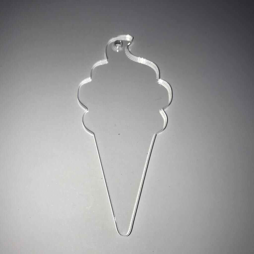 Clear Acrylic Curly Ice Cream Disc