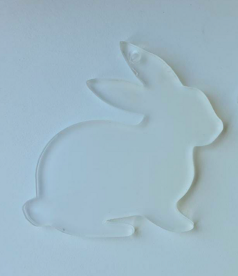 Clear Acrylic Sitting Bunny Disc